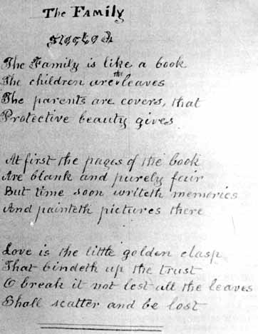 Poem in John Lovell's handwriting
